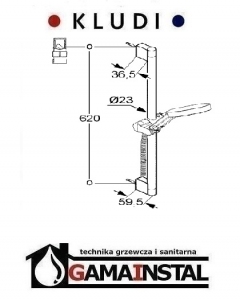 Rysunek techniczny zestawu Kludi 657300500