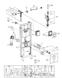 GROHE Rapid SL Stelaż podtynkowy do WC 5 w 1