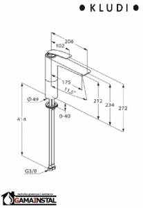 Kludi Balance bateria umywalkowa stojąca wysoka 522960575