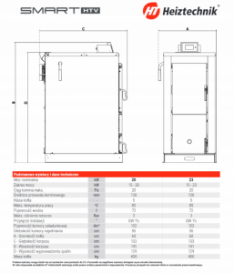 HEIZTECHNIK KOCIOŁ ZGAZOWUJĄCY DREWNO SMART HTV 23 kW