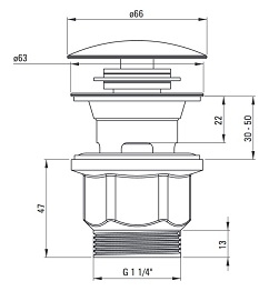 Deante korek klik klak z przelewem NHC_010P