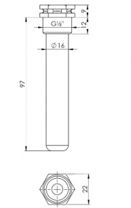 Afriso tuleja zanurzeniowa 15X16 L=100mm, 555034