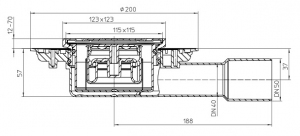 HL90Prblue odpływ podłogowy niski