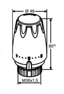 Heimeier głowica termostatyczna DX biała M30x1,5 6700-00.500