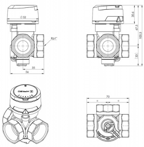 Afriso zawór mieszający 3 drogowy ARV 384 DN25 13384200