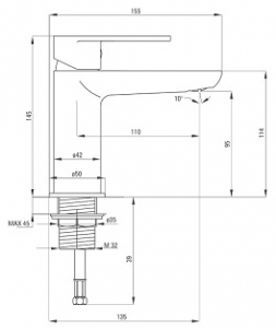 Deante Alpina bateria umywalkowa BGA 021M