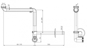 HL syfon umywalkowy meblowy oszczędzający miejsce 137/30