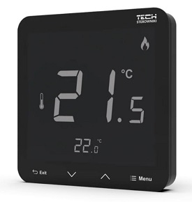 Tech R-8s Plus bezprzewodowy regulator pokojowy natynkowy czarny