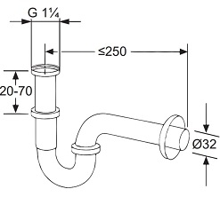 Kludi półsyfon rurowy chrom do umywalki 1025005-00