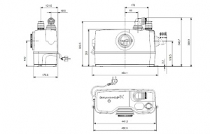 Grundfos Sololift2 WC-1 Pompa rozdrabniająca do wc + umywalka 97775314