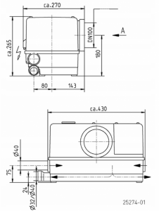 PENTAIR JUNG PUMPEN WC FIX 260 agregat tłoczny WC
