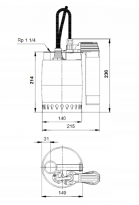 GRUNDFOS POMPA ZATAPIALNA UNILIT KP 150 AV.1 011H1900