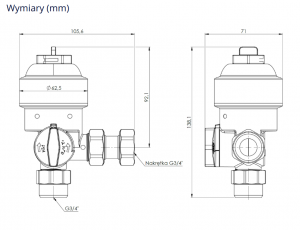 AFRISO Kompaktowy magnetyczny separator zanieczyszczeń ADS 100, przyłącza kątowe G3/4