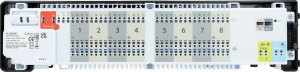 SALUS Przewodowa listwa sterująca, 8 stref, z możliwością sterowania źródłem ciepła i pompą obiegową, 230 V AC, KL08NSB