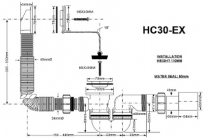 Mcalpine syfon wannowy zwykły HC30-EX