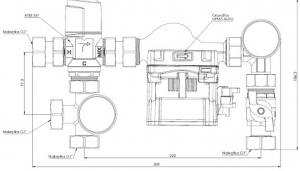 Afriso moduł mieszający BTU 501 do ogrzewania podłogowego z zaworem ATM 9050110