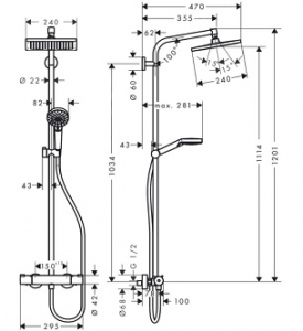 Hansgrohe komplet prysznicowy Crometta E240 27271000