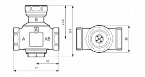 AFRISO ZAWÓR TEMPERATUROWY ATV 335, DN 25, 55°C