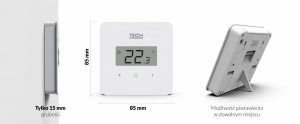 Tech R-8b Plus bezprzewodowy regulator pokojowy  biały
