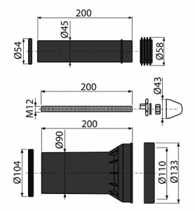 Alcadrain zestaw przyłączeniowy do wc M900