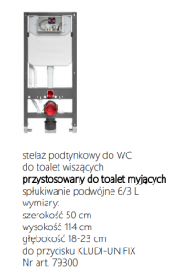 KLUDI-UNIFIX Premium - Stelaż Podtynkowy WC