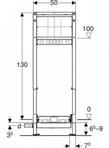 Geberit Duofix do natrysków z odpływem ściennym, h65, H130 UP, 111.581.00.2