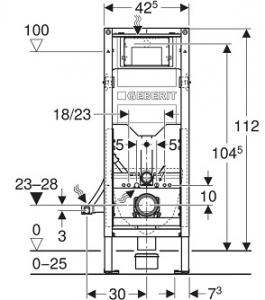 Geberit Duofix do WC dla niepełnosprawnych Sigma 12 cm111.350.00.6