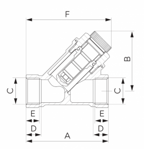 Filtr skośny siatkowy z magnesem 1/2